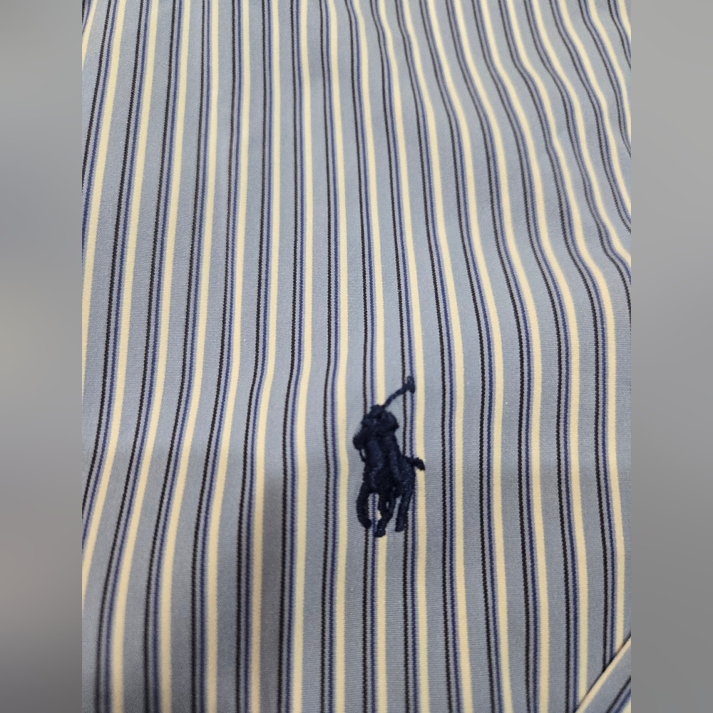 Ralph Lauren Blue and White Striped Dress Shirt Classic Fit Size XL 100% Cotton - Picture 4 of 13